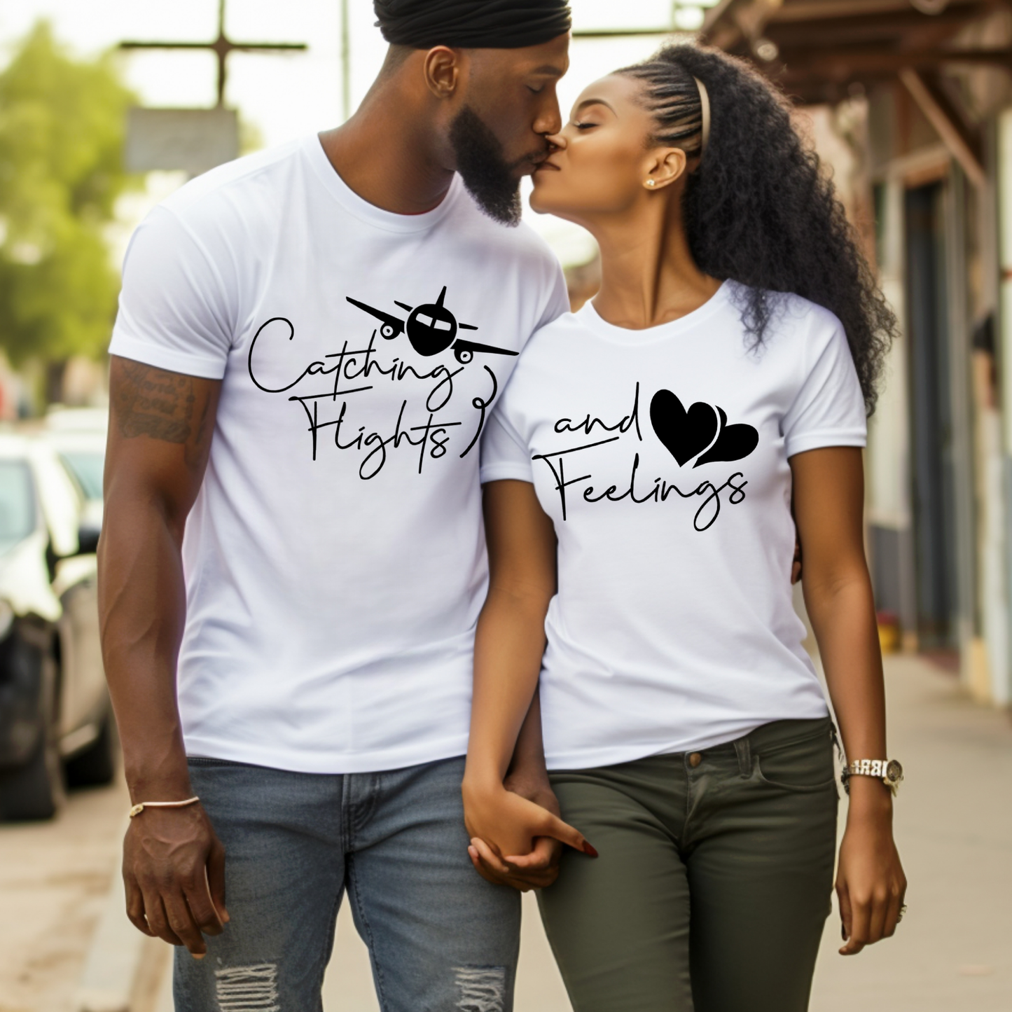 Catch flights and feelings Couples shirts