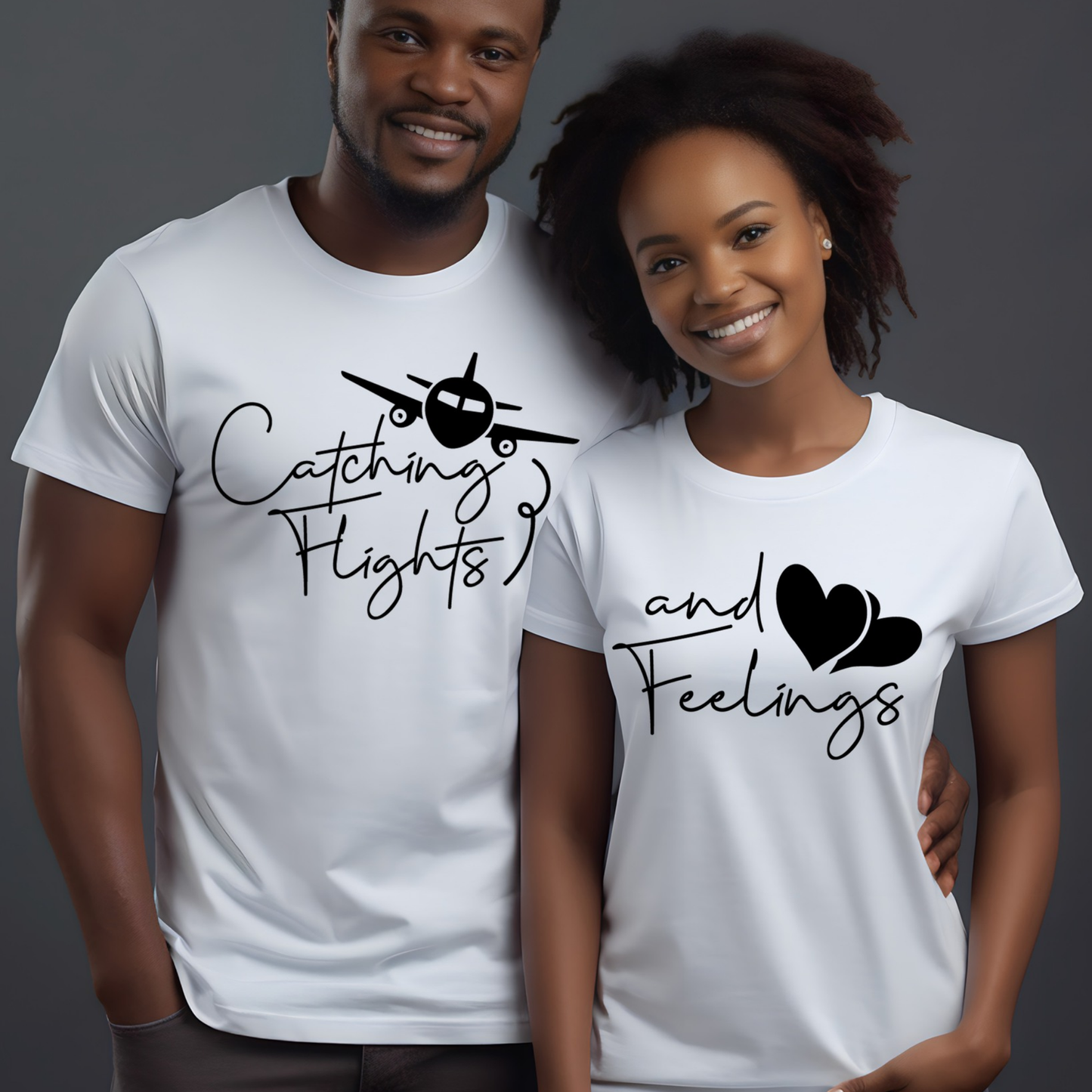 Catch flights and feelings Couples shirts